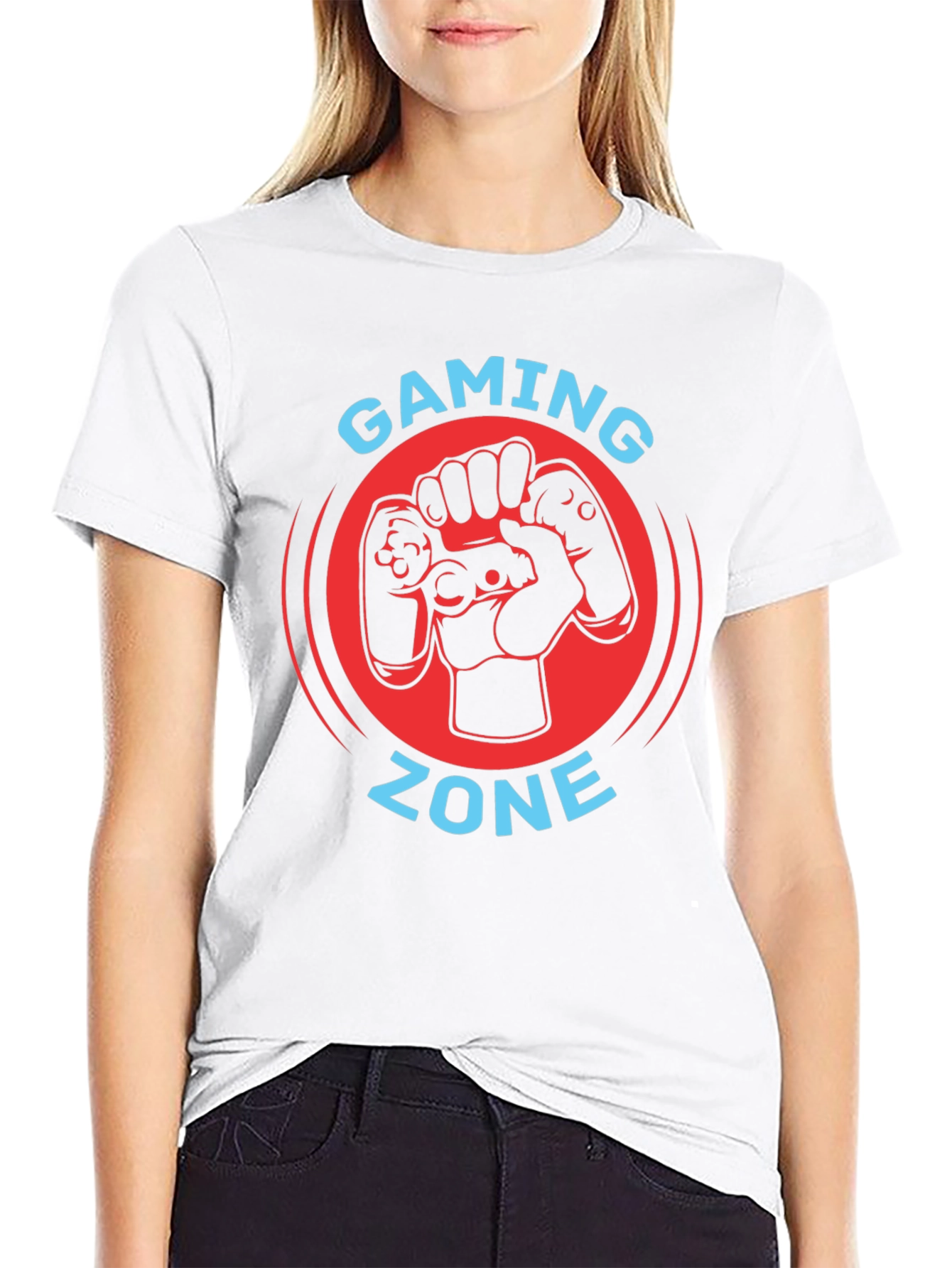Gaming Zone Black T-Shirt - Gamer Controller Graphic Tee