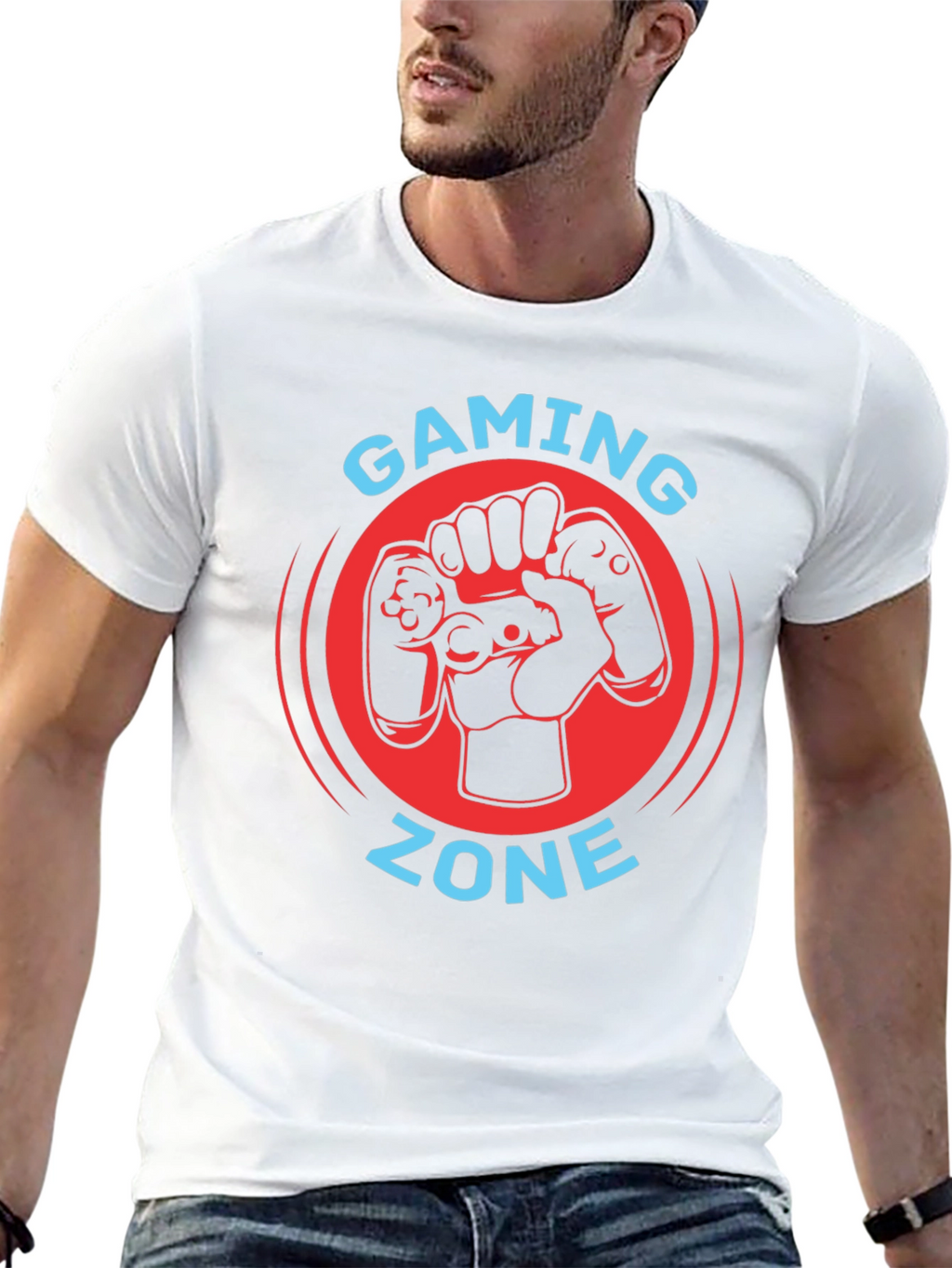 Gaming Zone Black T-Shirt - Gamer Controller Graphic Tee