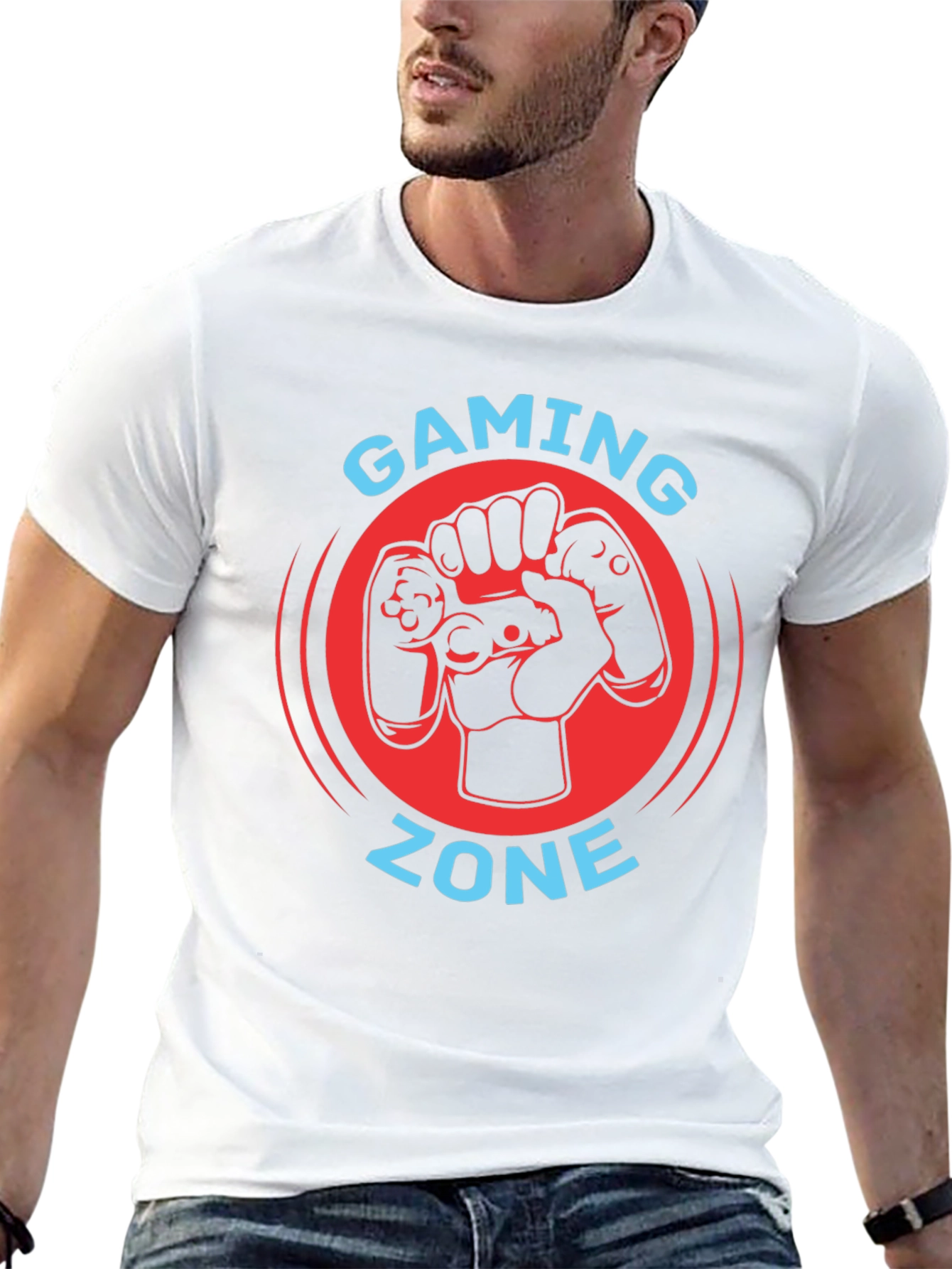 Gaming Zone Black T-Shirt - Gamer Controller Graphic Tee