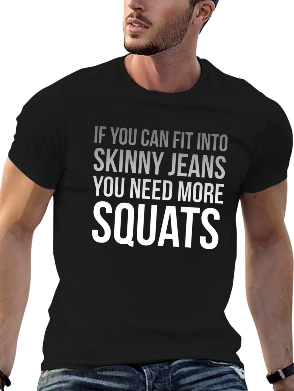 Funny Squats Graphic Tee - Mens Black T-Shirt