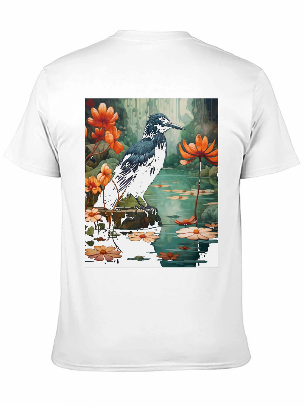 Bird & Floral Graphic T-Shirt