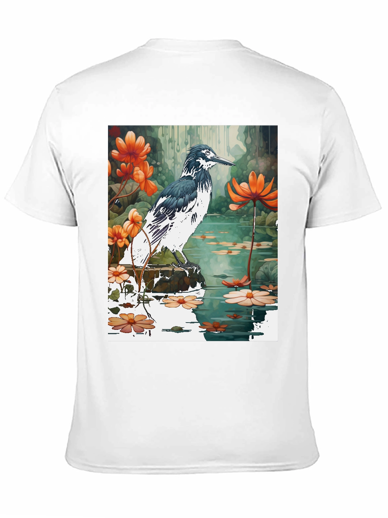 Bird & Floral Graphic T-Shirt