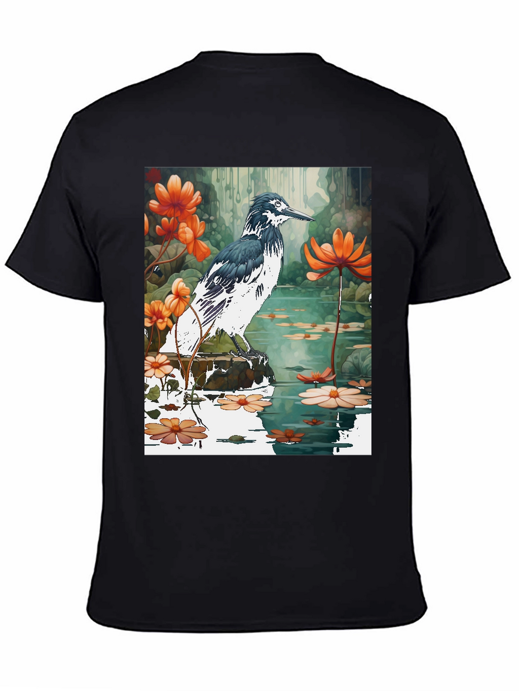 Bird & Floral Graphic T-Shirt