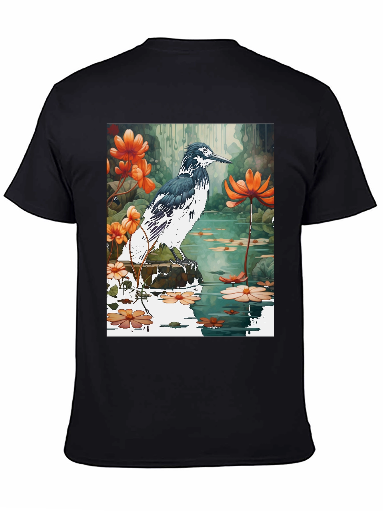 Bird & Floral Graphic T-Shirt