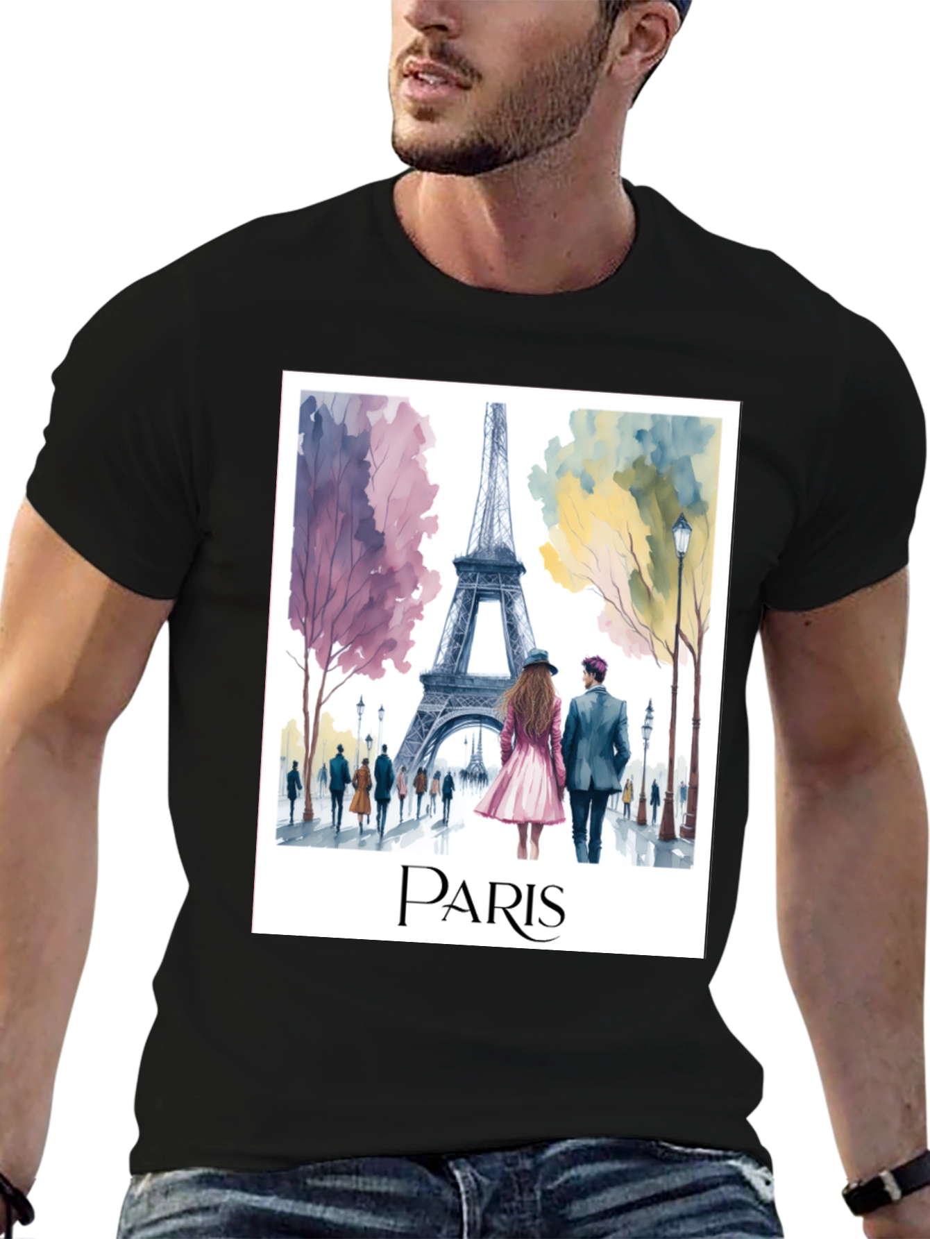 Paris Eiffel Tower Graphic Tee - Stylish Travel T-Shirt