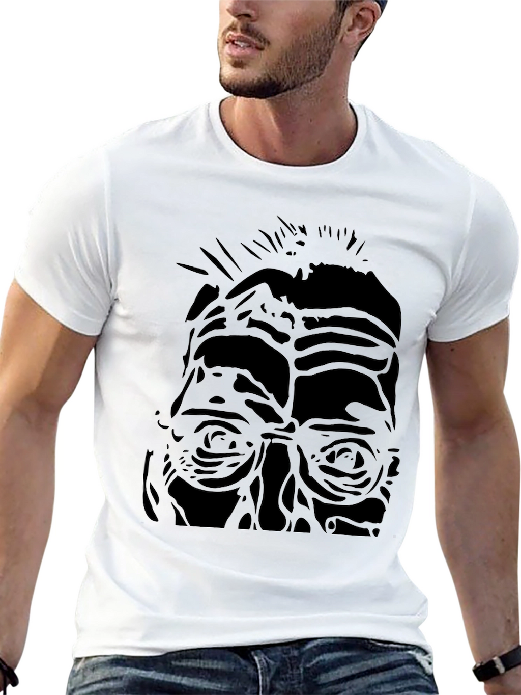 Abstract Portrait Black T-Shirt