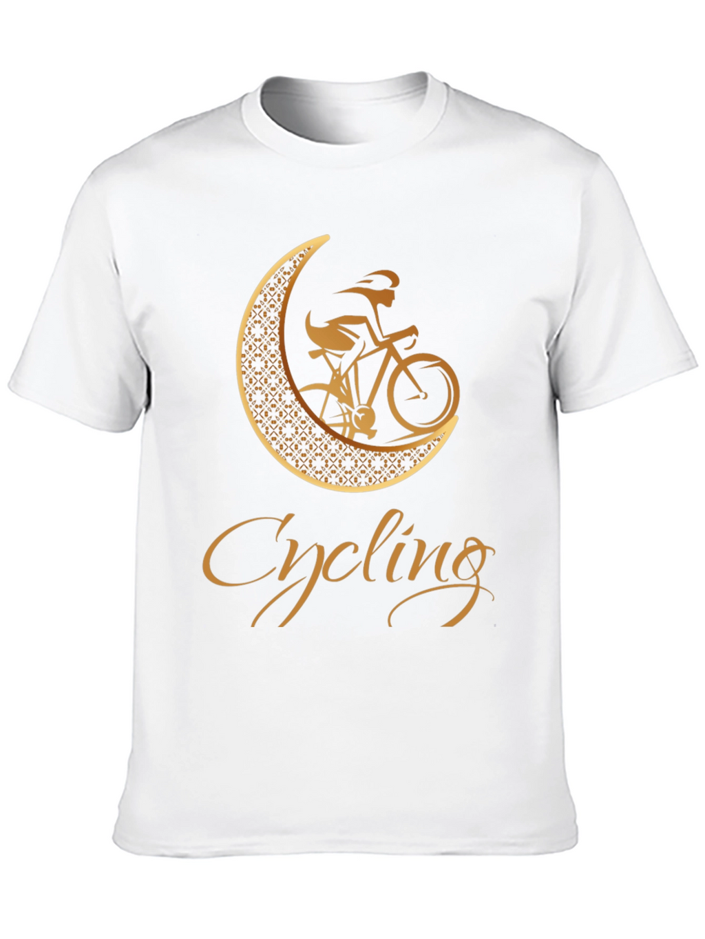 Cycling Moon Graphic Tee - Black Cotton Blend