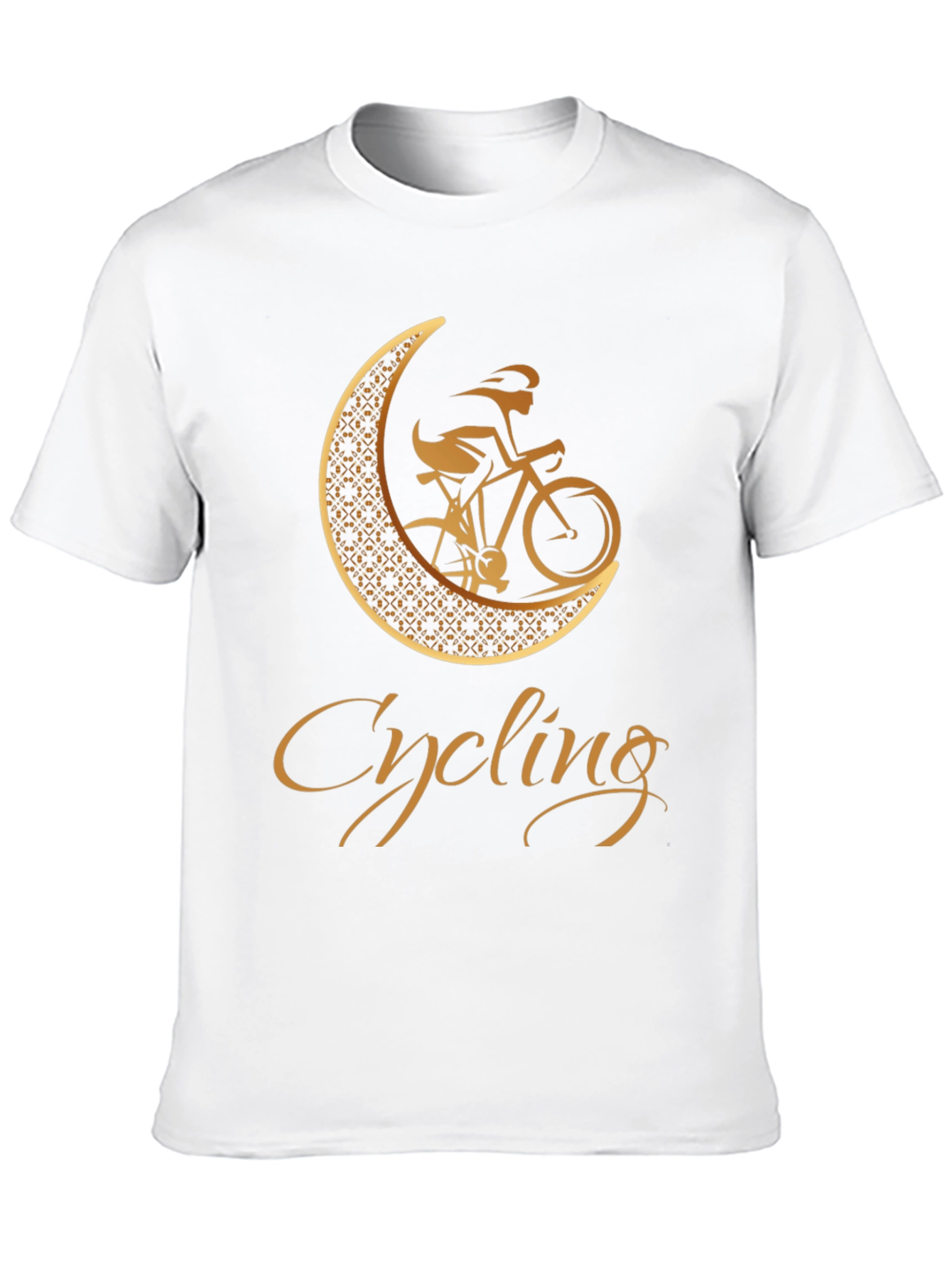 Cycling Moon Graphic Tee - Black Cotton Blend