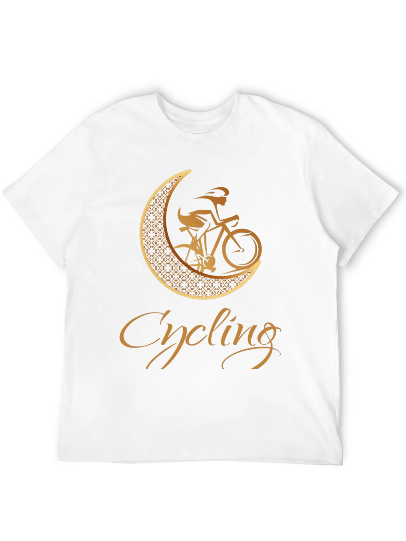 Cycling Moon Graphic Tee - Black Cotton Blend