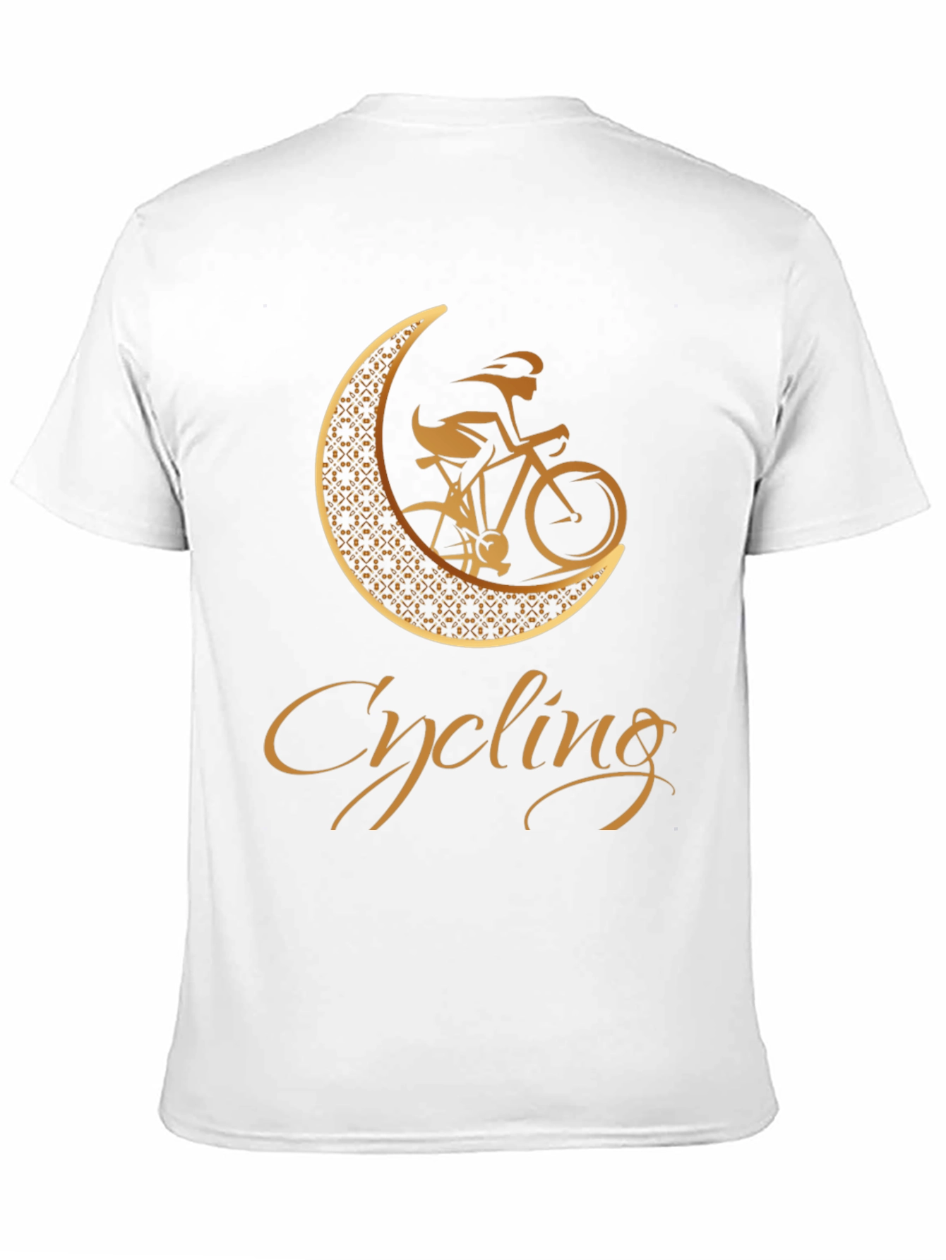 Cycling Moon Graphic Tee - Black Cotton Blend