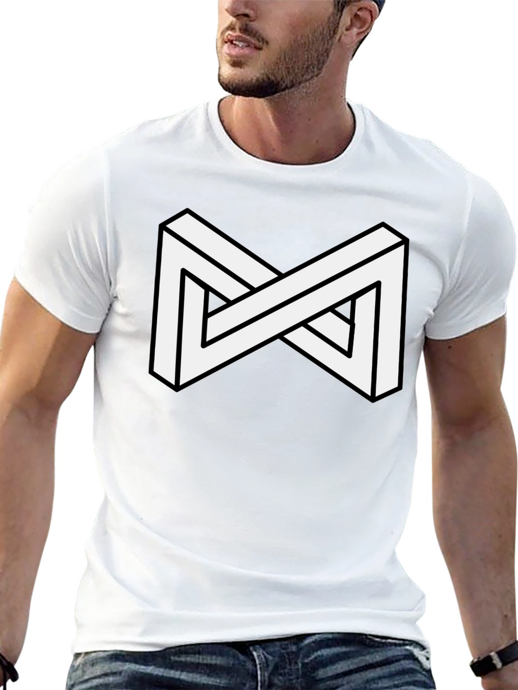Impossible Shape Black T-Shirt - Optical Illusion Tee