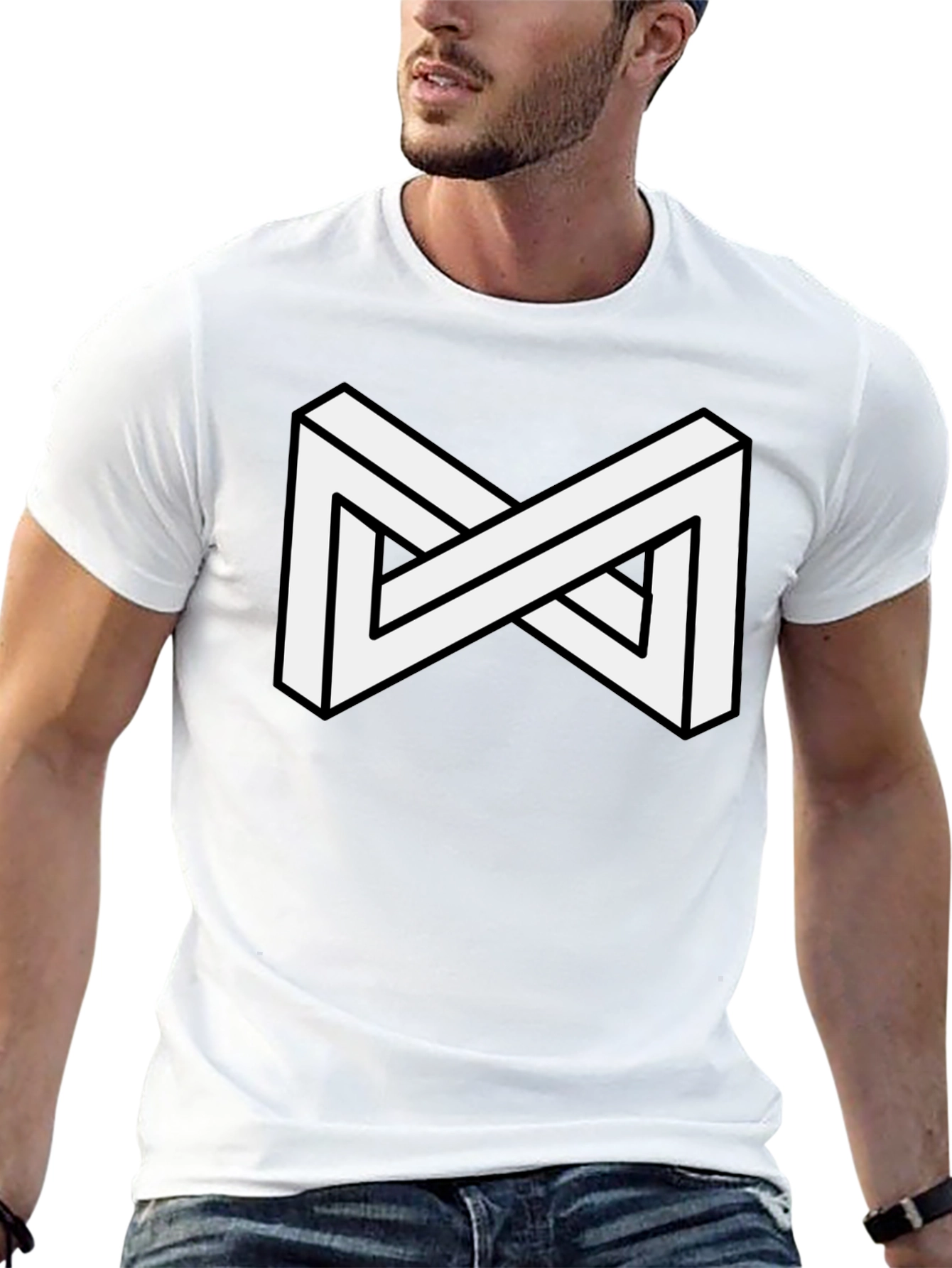 Impossible Shape Black T-Shirt - Optical Illusion Tee