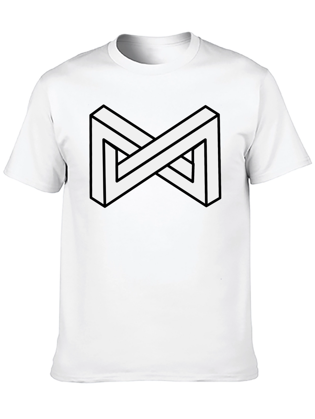 Impossible Shape Black T-Shirt - Optical Illusion Tee