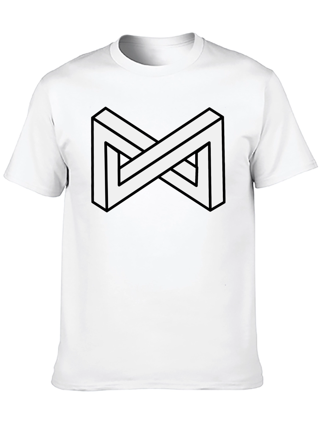 Impossible Shape Black T-Shirt - Optical Illusion Tee