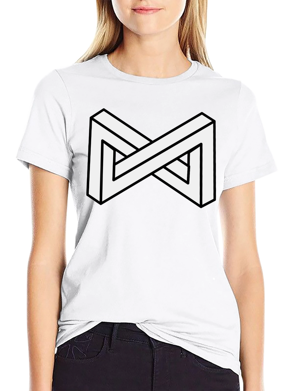 Impossible Shape Black T-Shirt - Optical Illusion Tee