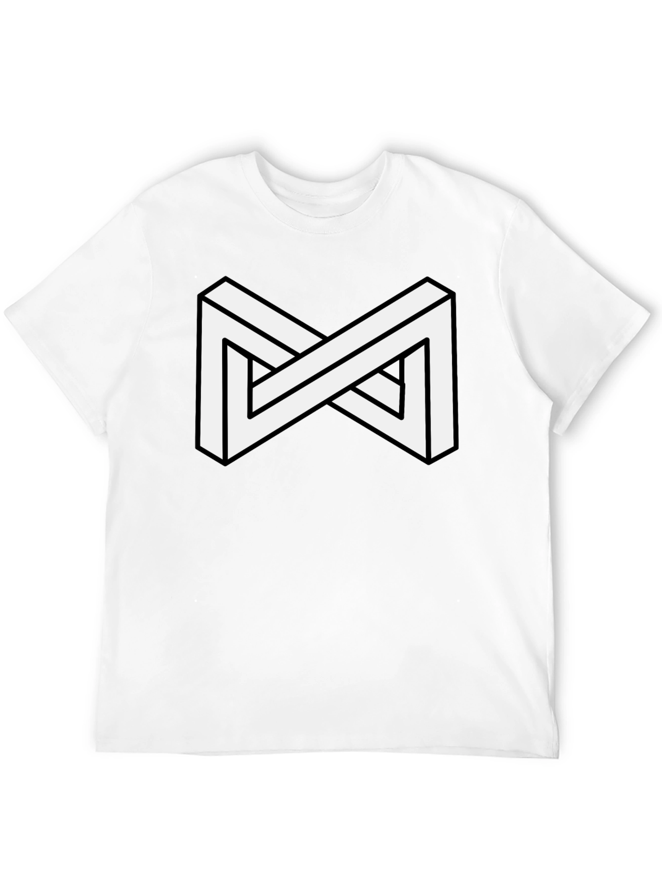 Impossible Shape Black T-Shirt - Optical Illusion Tee