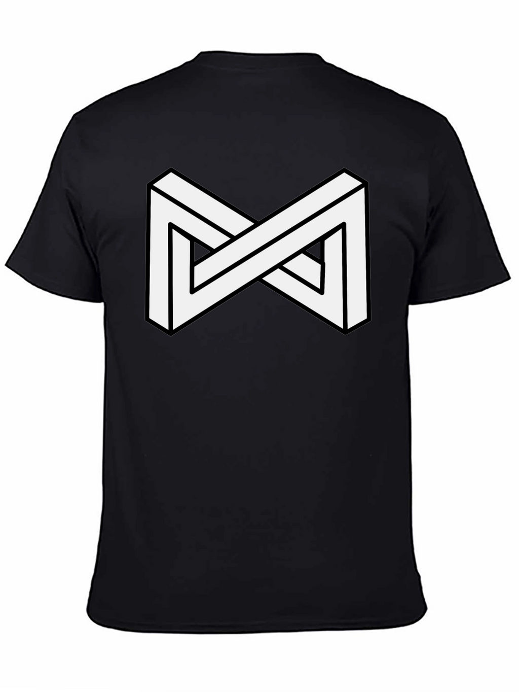 Impossible Shape Black T-Shirt - Optical Illusion Tee
