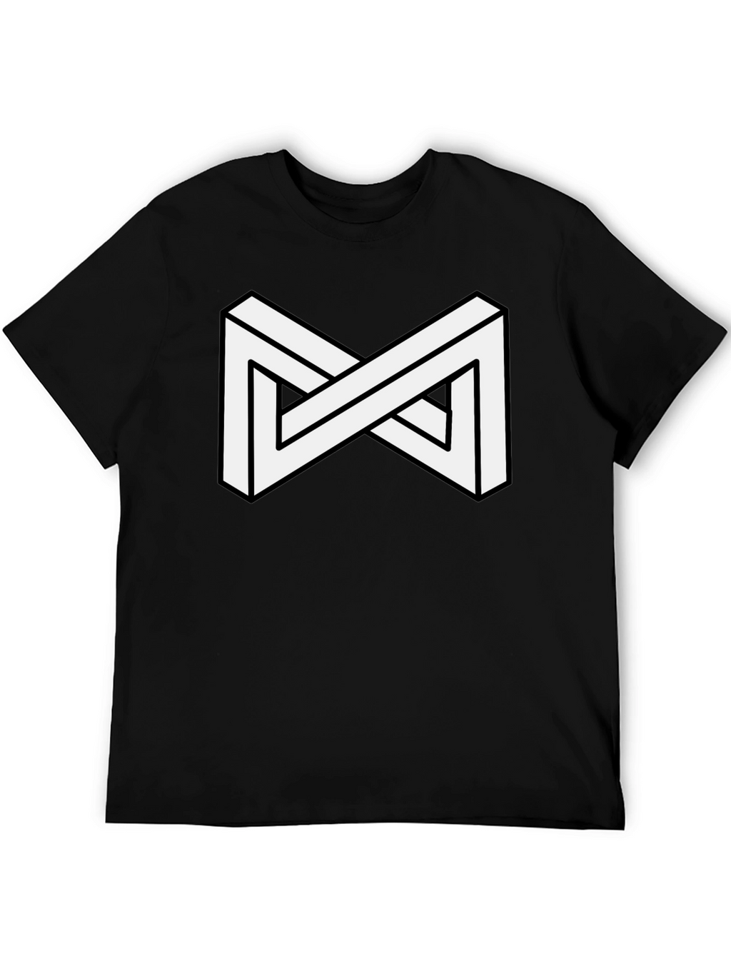 Impossible Shape Black T-Shirt - Optical Illusion Tee