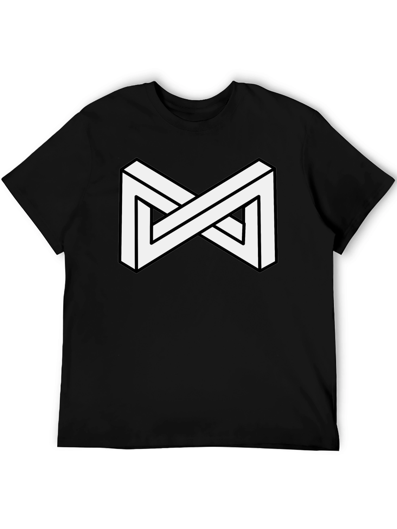 Impossible Shape Black T-Shirt - Optical Illusion Tee