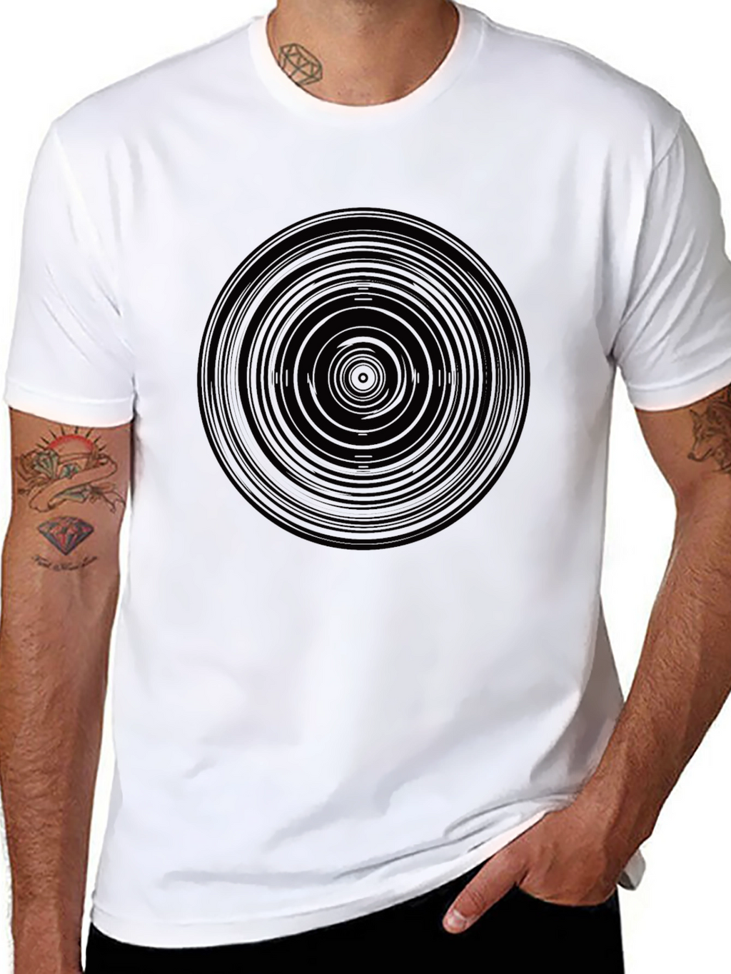 Abstract Circle Graphic Print Mens T-Shirt