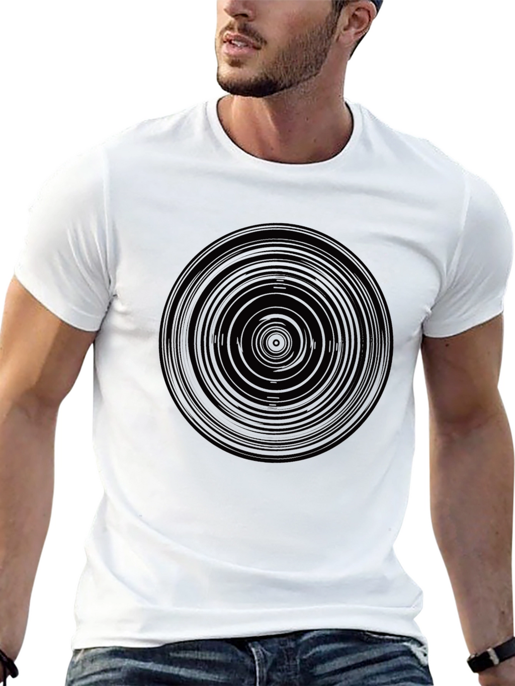 Abstract Circle Graphic Print Mens T-Shirt