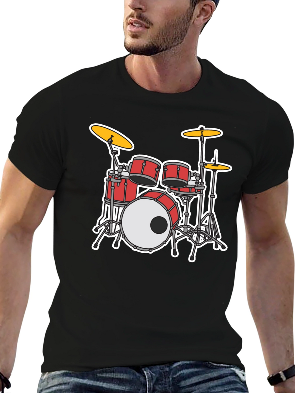 Drum Set Graphic T-Shirt - Musician Tee