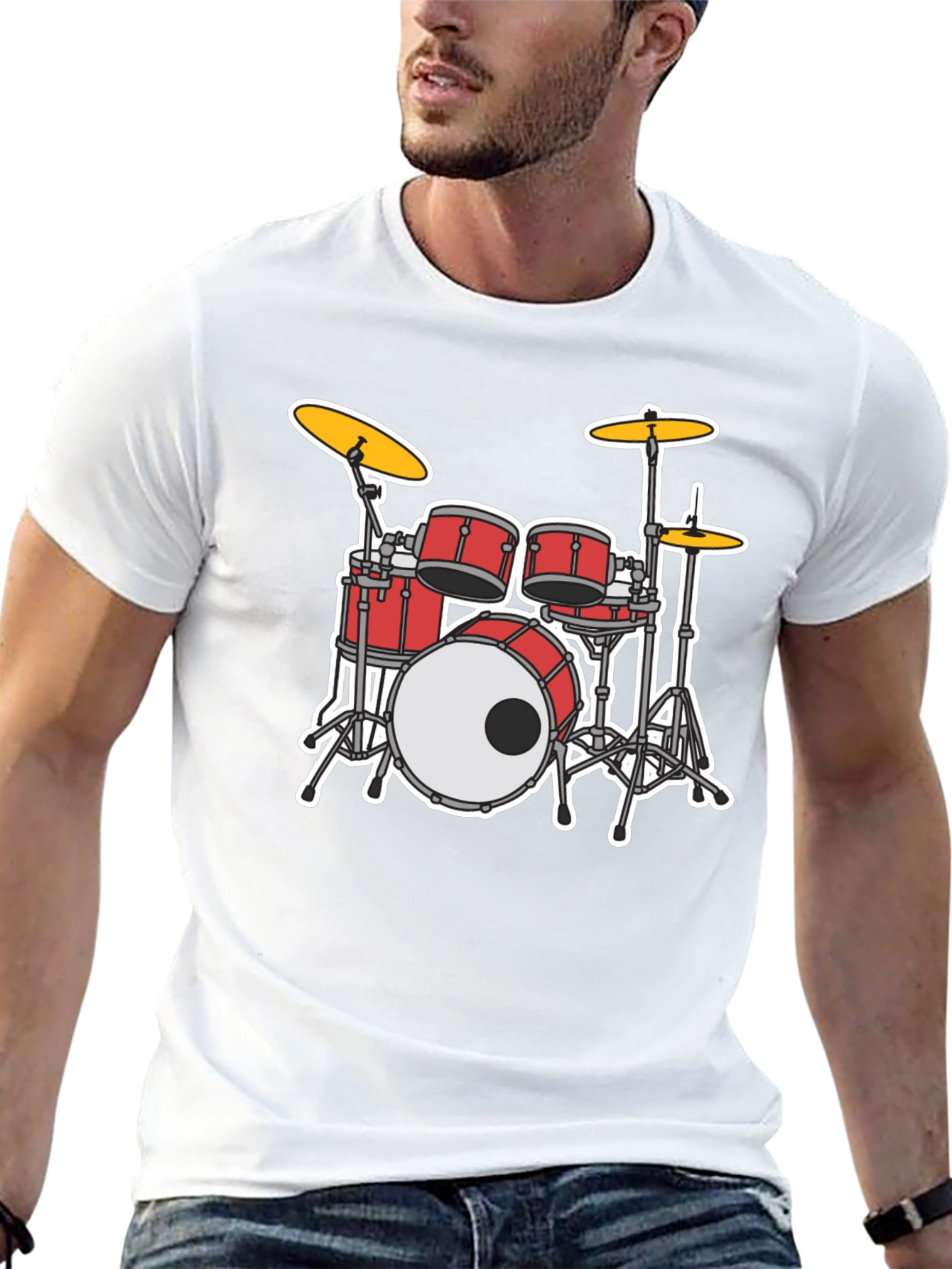 Drum Set Graphic T-Shirt - Musician Tee