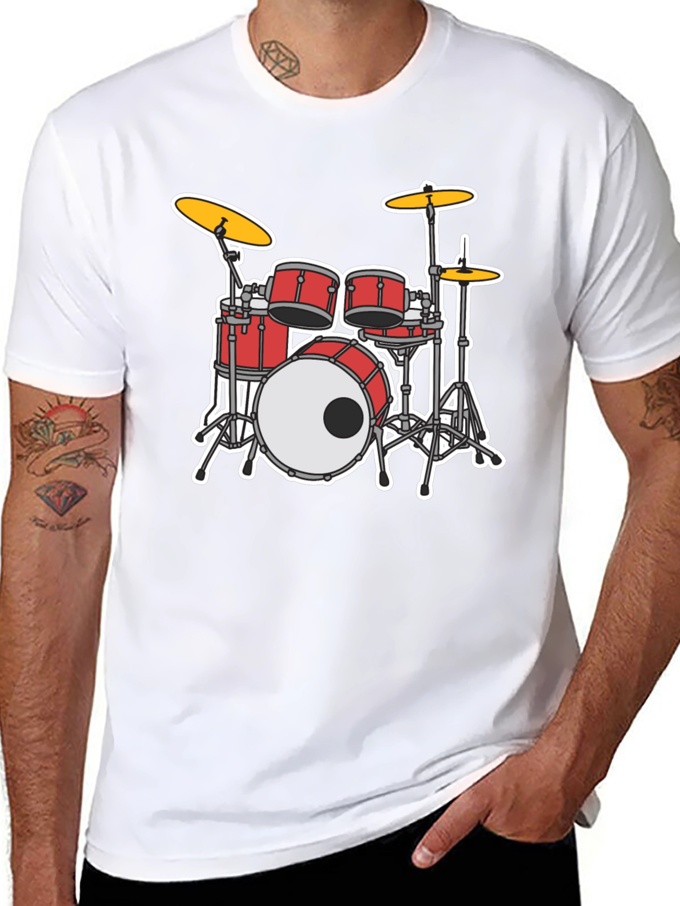 Drum Set Graphic T-Shirt - Musician Tee