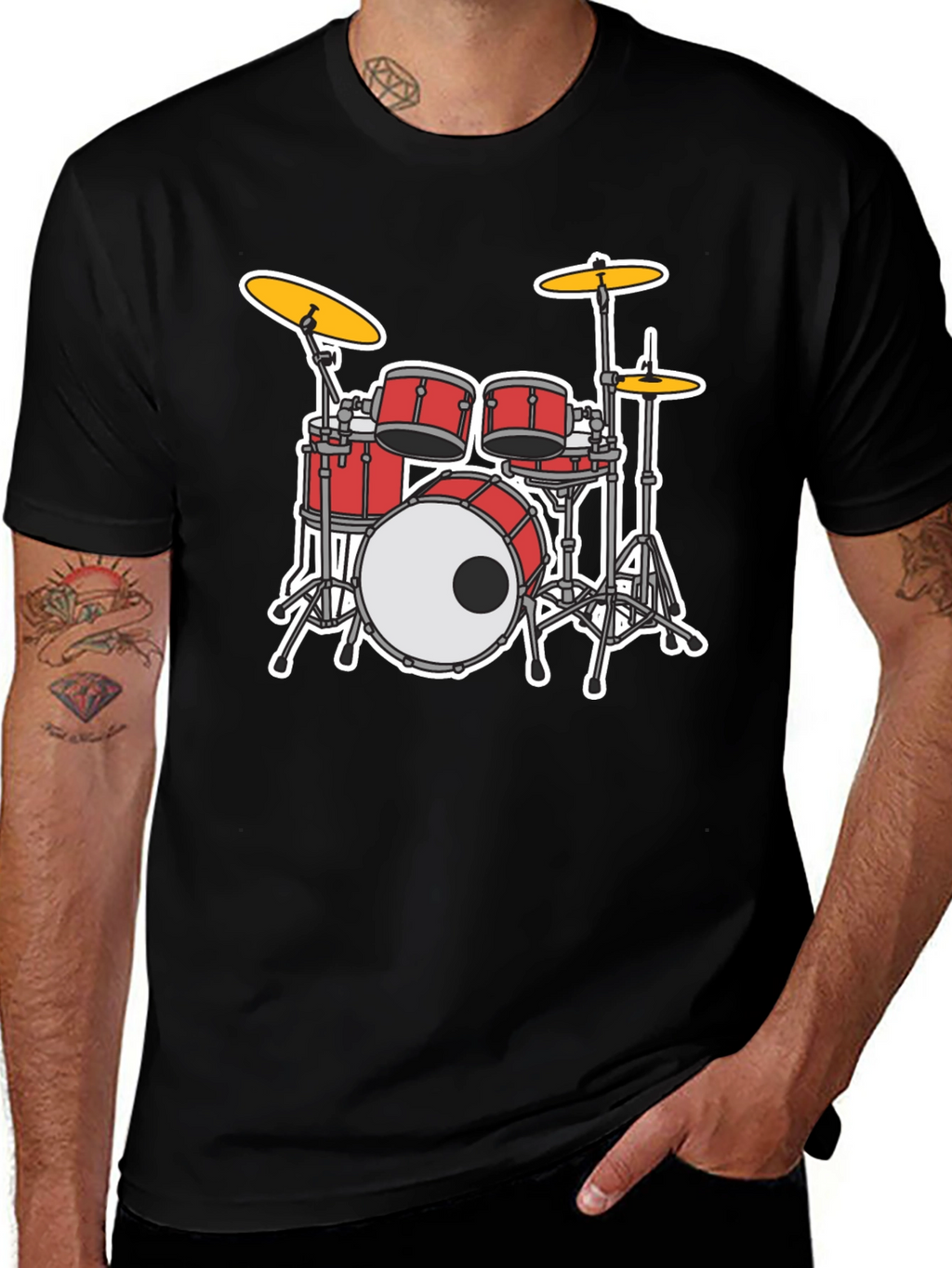 Drum Set Graphic T-Shirt - Musician Tee