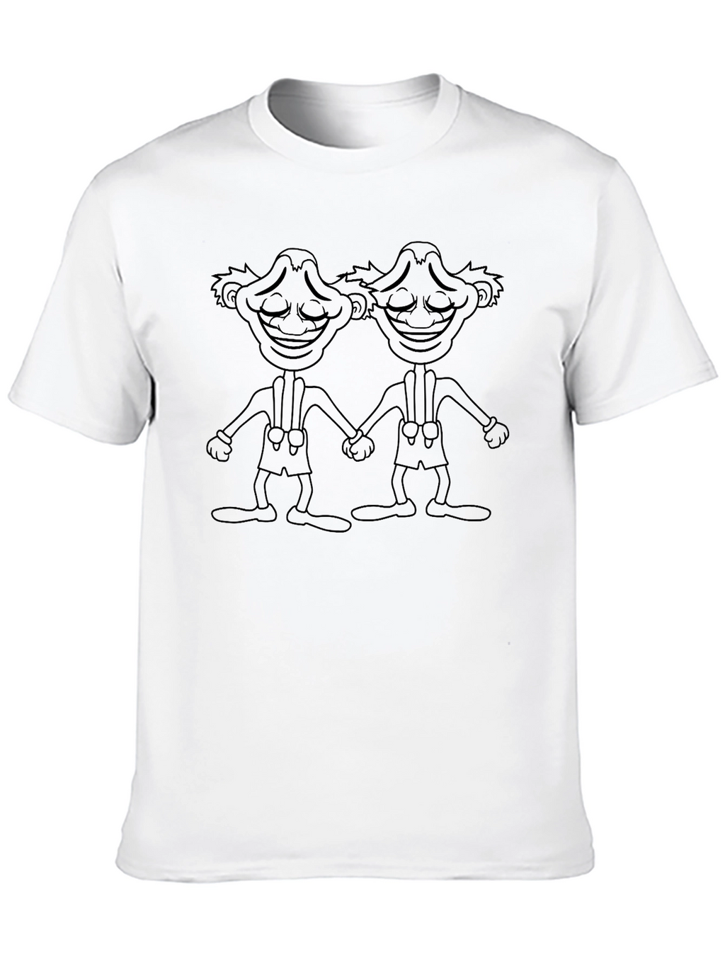 Black T-Shirt with Two Cartoon Figures