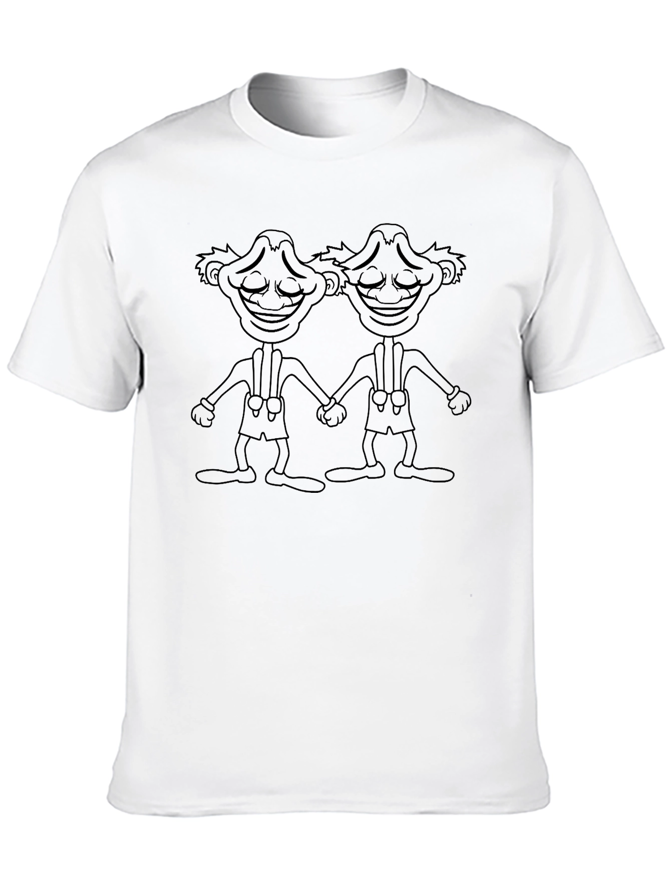 Black T-Shirt with Two Cartoon Figures