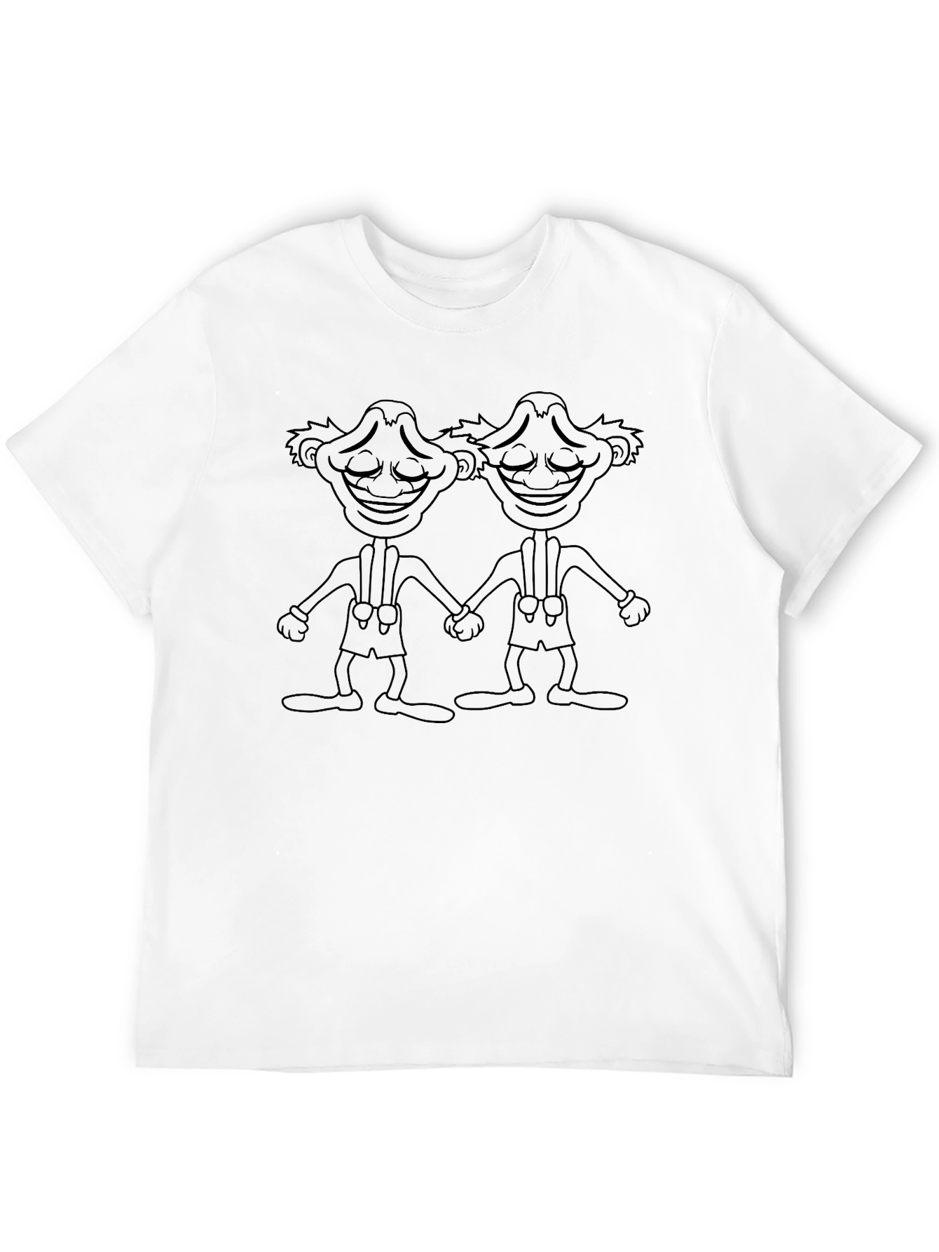 Black T-Shirt with Two Cartoon Figures