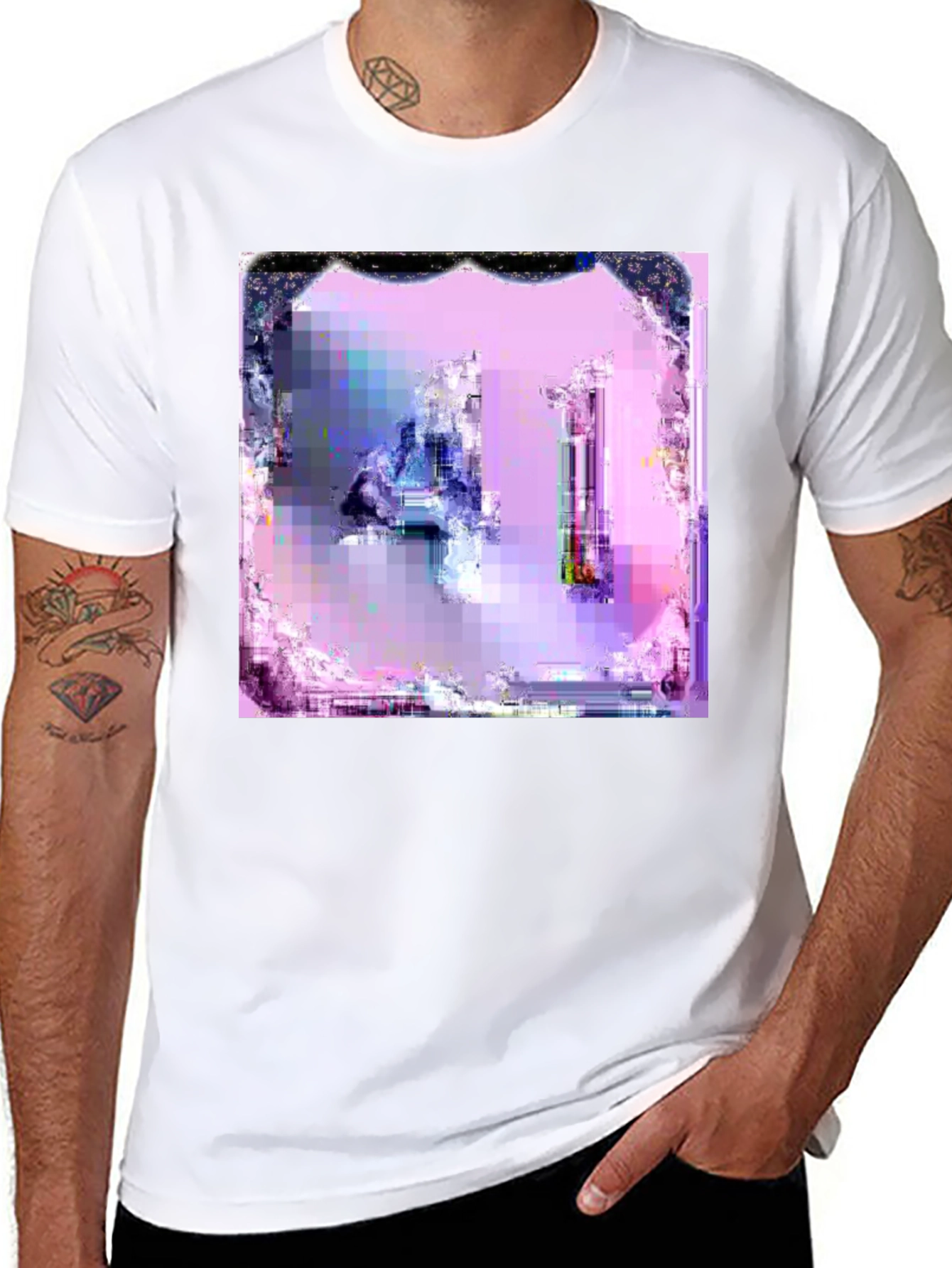 Abstract Art Graphic Tee - Pixelated Design