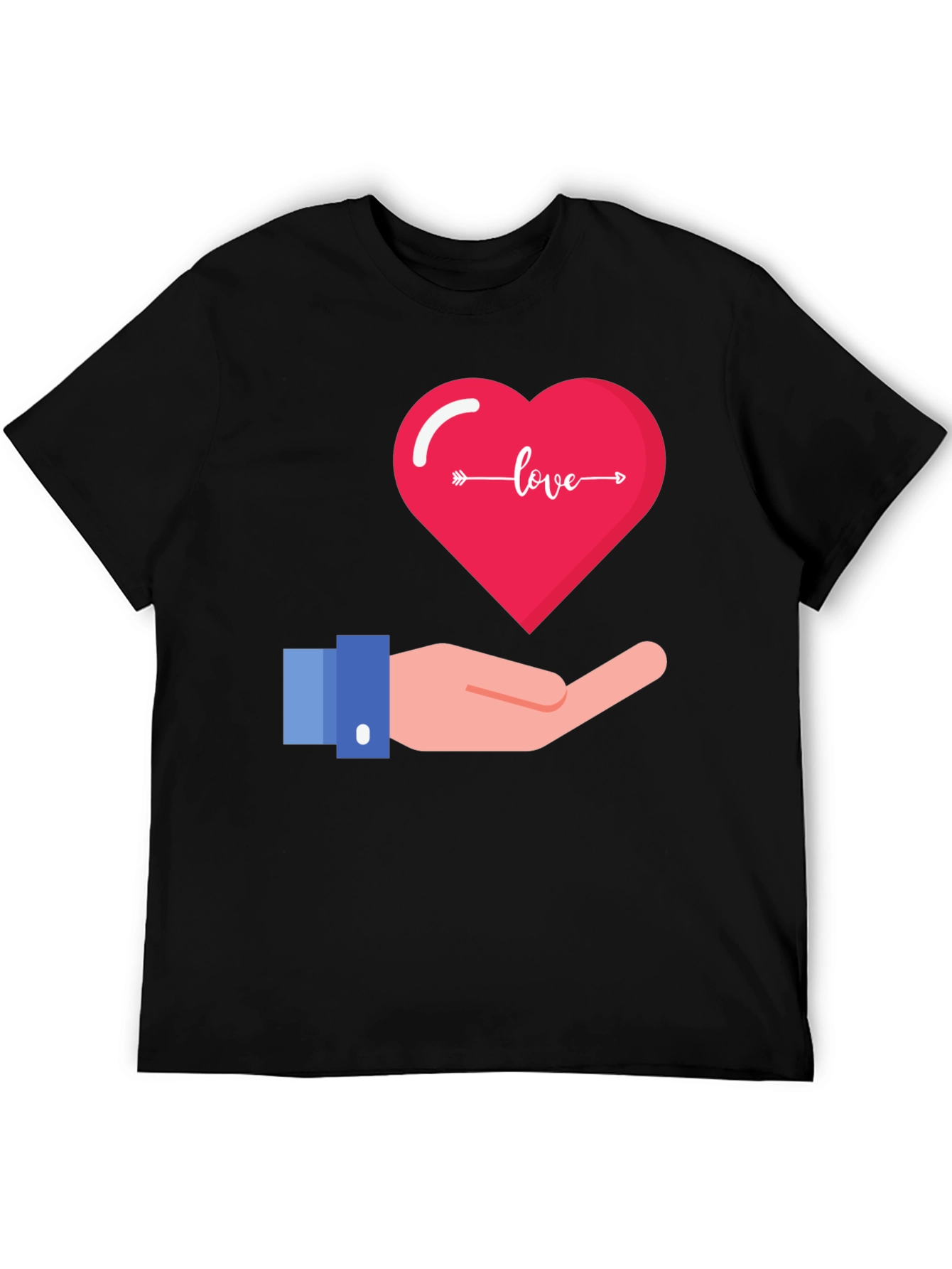 Love Heart in Hand Graphic T-Shirt - Stylish Valentines Day Tee
