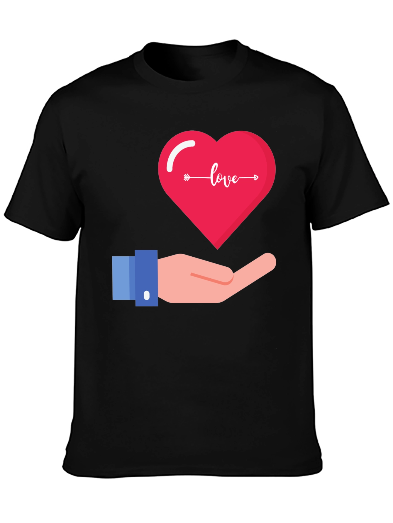 Love Heart in Hand Graphic T-Shirt - Stylish Valentines Day Tee