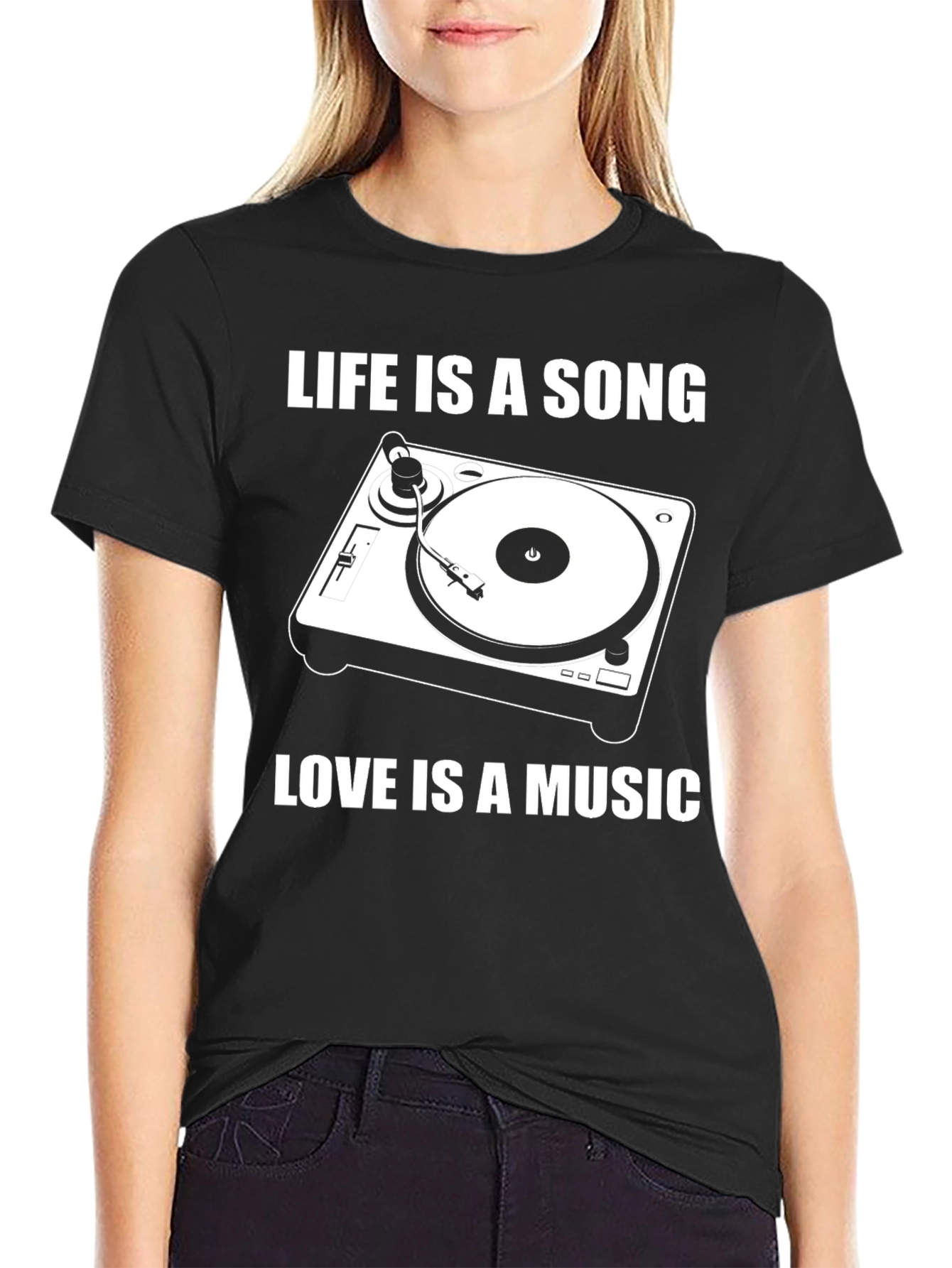Life is a Song Black Graphic Tee