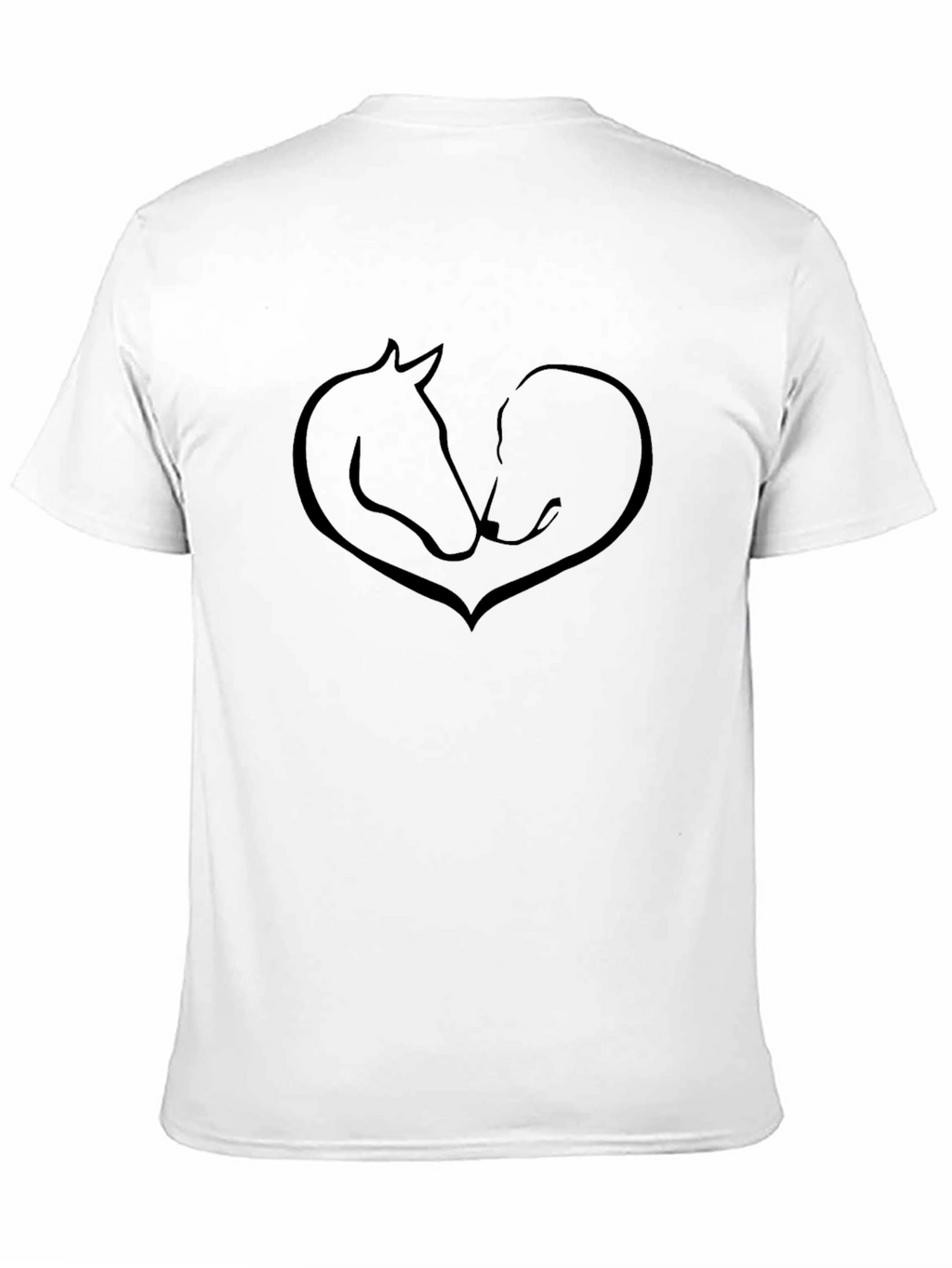 Horse and Dog Love Heart T-Shirt - Black