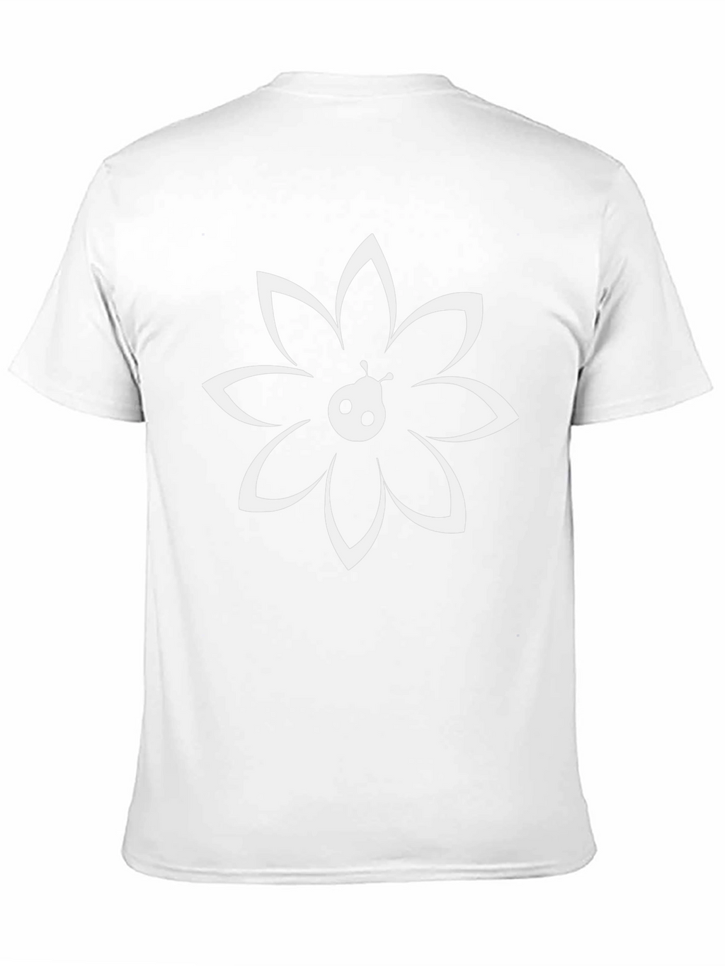 Modern Black T-Shirt with Flower Ladybug Graphic