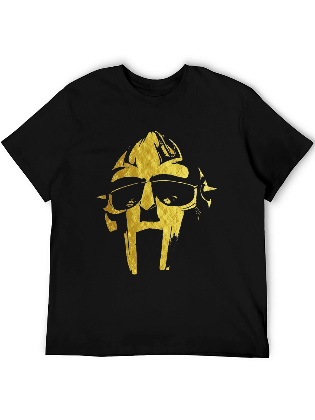 MF DOOM Gold Graphic Black T-Shirt
