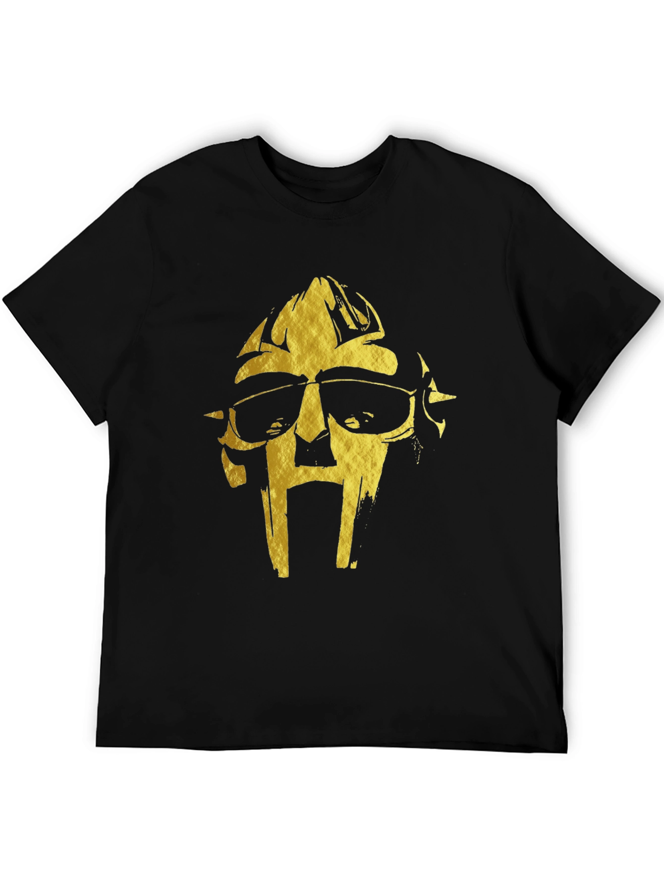 MF DOOM Gold Graphic Black T-Shirt