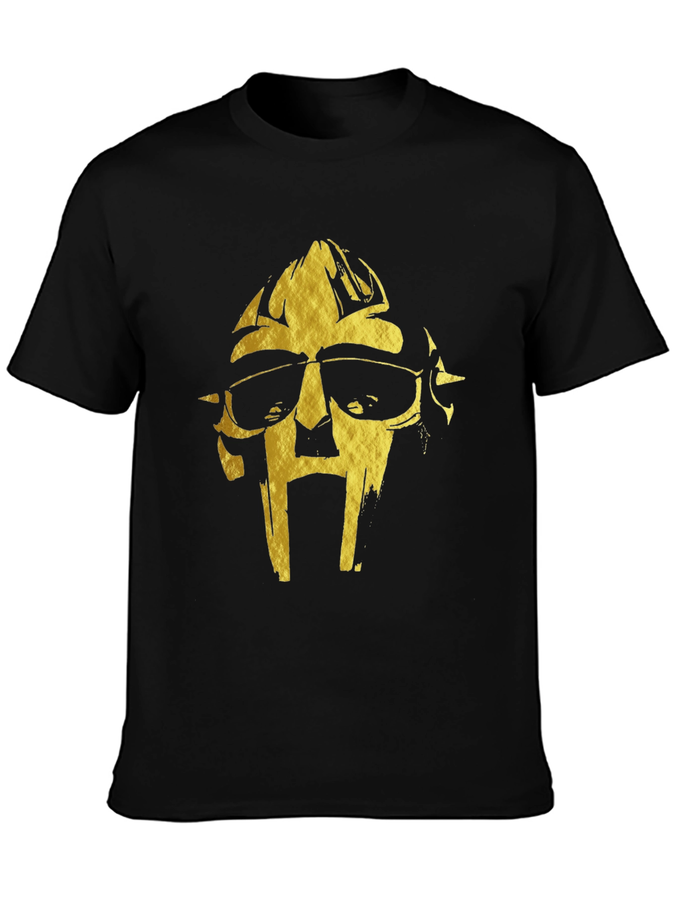 MF DOOM Gold Graphic Black T-Shirt