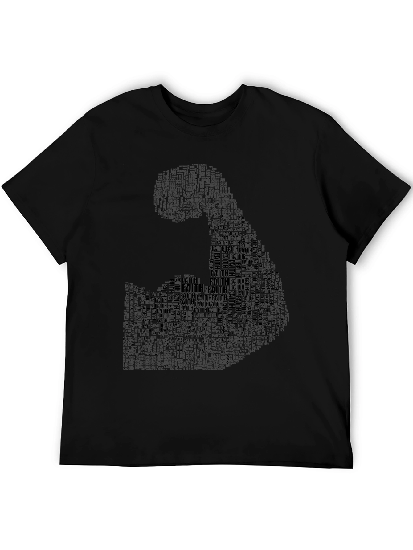 Faith Typography Graphic Black T-Shirt