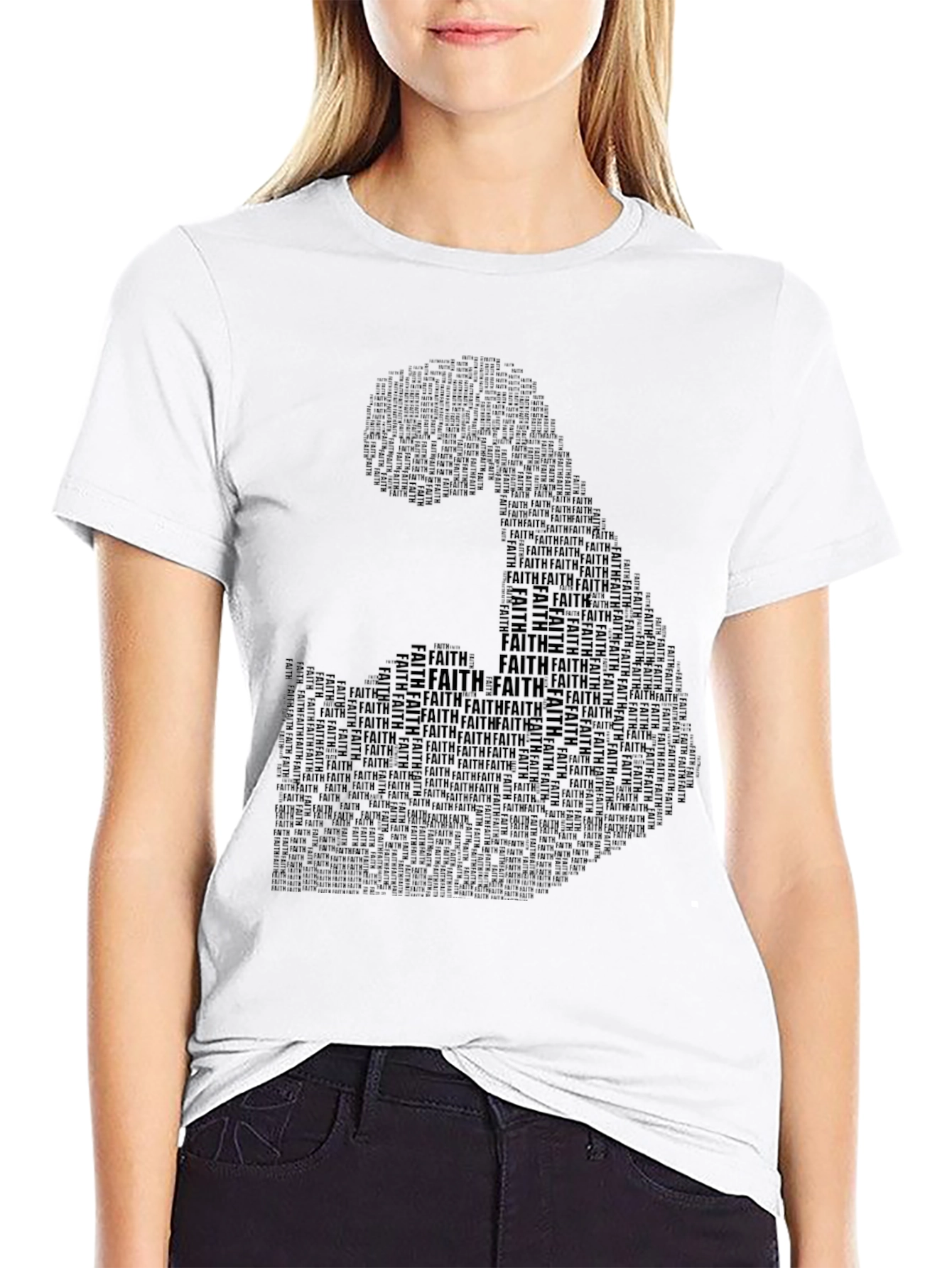 Faith Typography Graphic Black T-Shirt