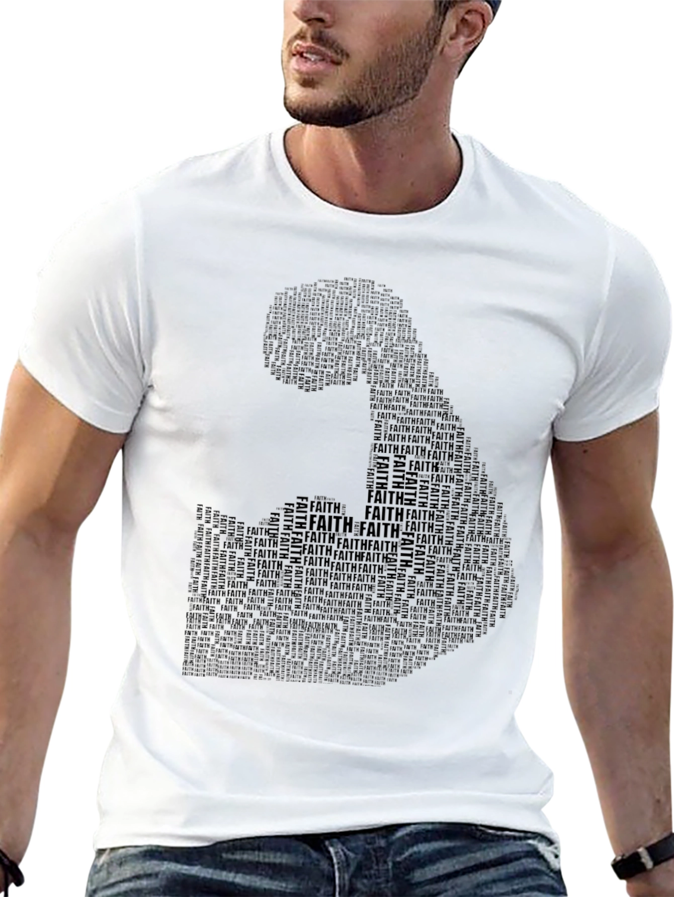 Faith Typography Graphic Black T-Shirt