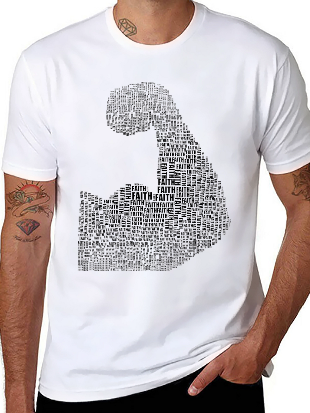 Faith Typography Graphic Black T-Shirt