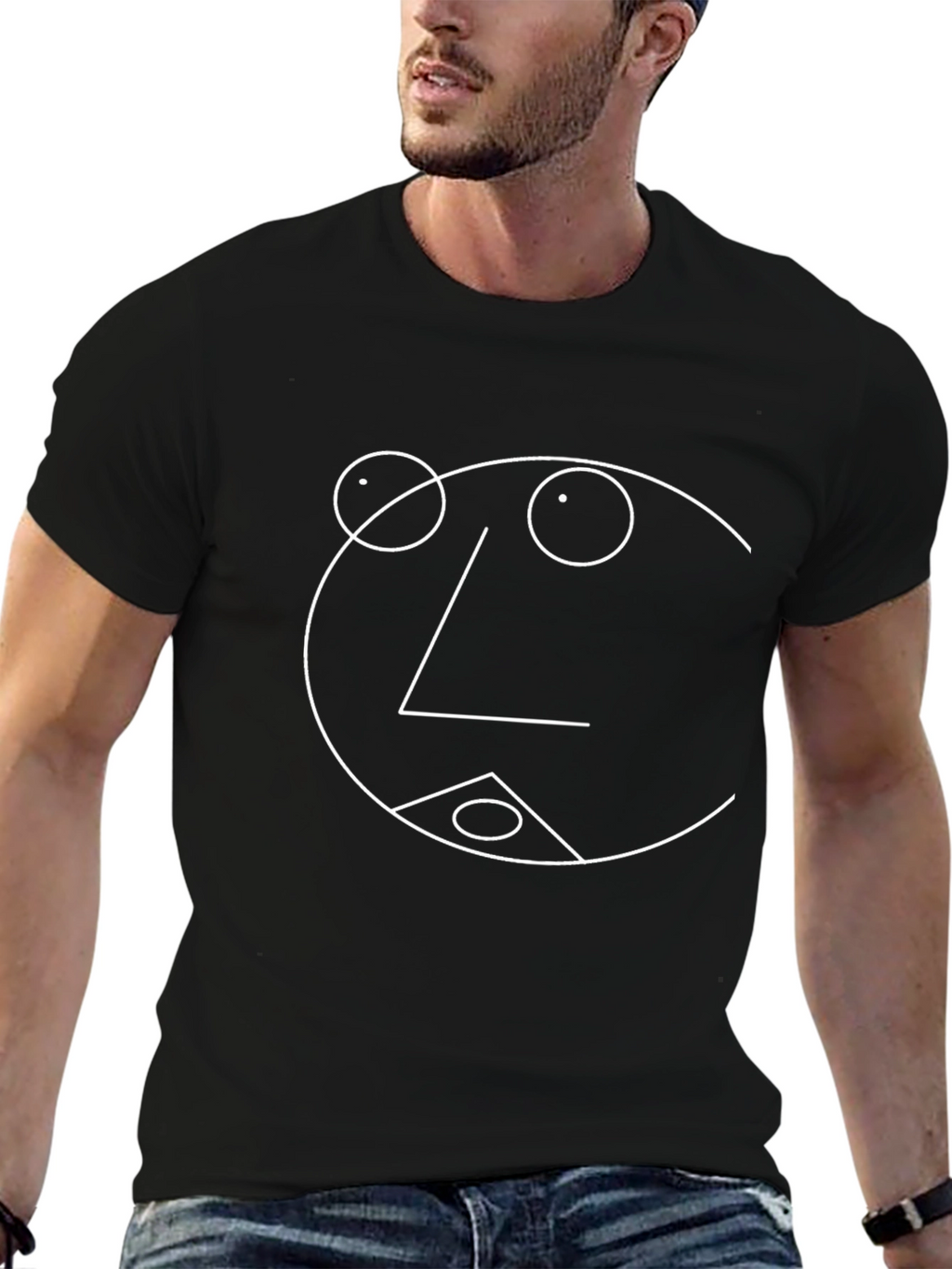 Minimalist Face Graphic Black Tee