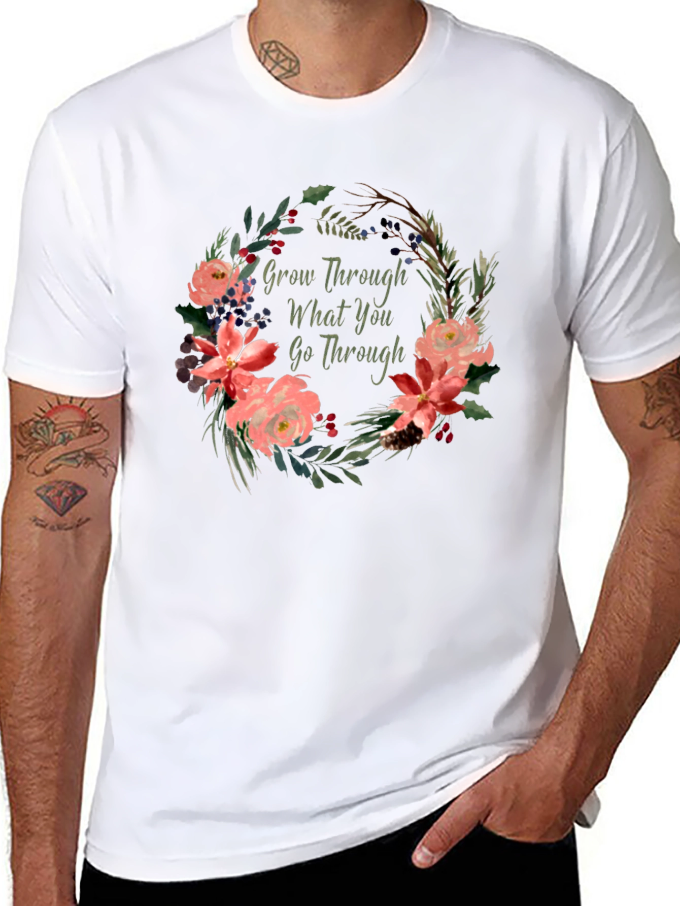 Floral Grow Through What You Go Through T-Shirt