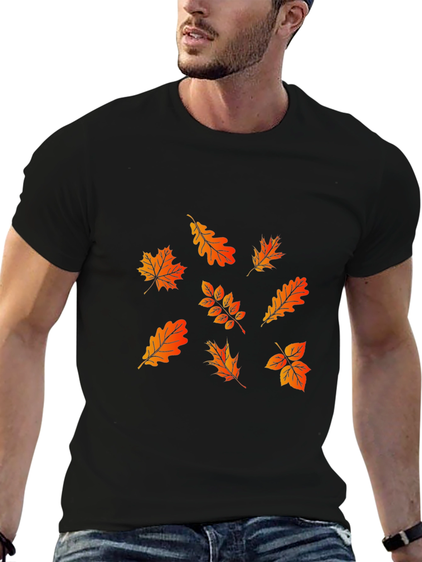 Fall Leaves Graphic Tee - Stylish Autumn Design