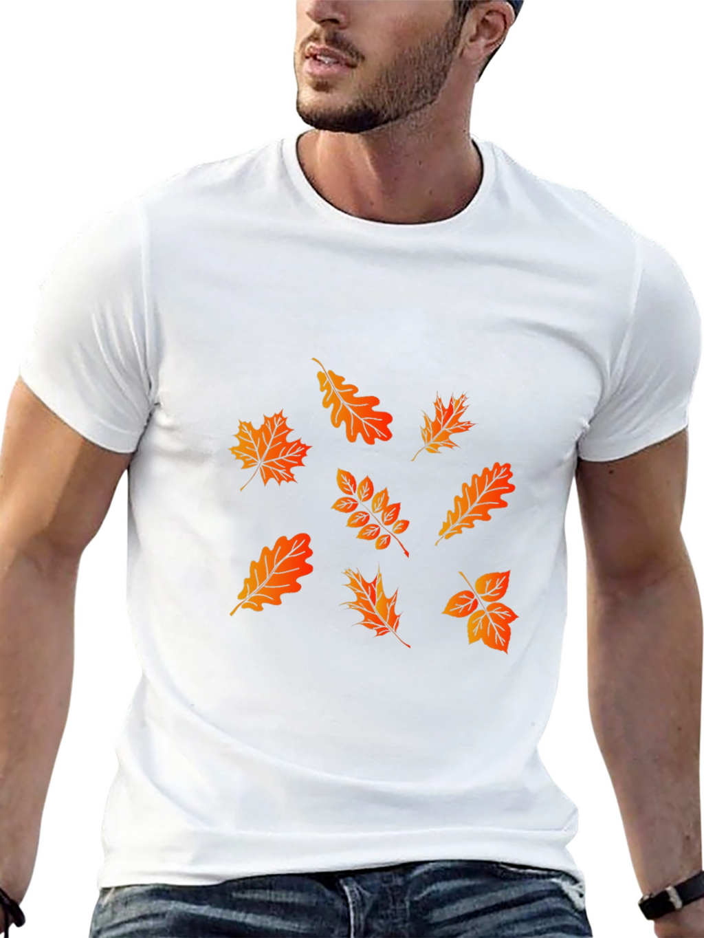 Fall Leaves Graphic Tee - Stylish Autumn Design