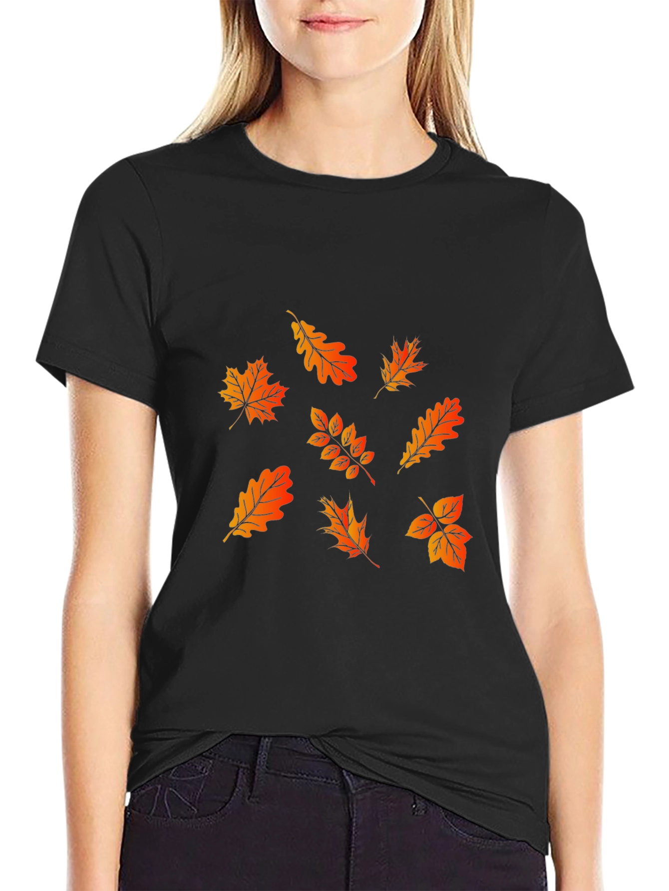 Fall Leaves Graphic Tee - Stylish Autumn Design